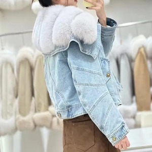 Chaqueta vaquera con borde personalizado de calidad para hombre y mujer, diseño elegante, bolsillo con cremallera frontal Vertical, fábrica, estilo callejero Hip Hop, algodón teñido - Product Image 3