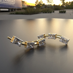 Avarta Jewellery 18k Gold Baguette <b>Cuff</b> <b>Earrings</b> - Product Image 5
