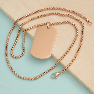 Collana con Targhetta in Acciaio Inossidabile Lucidato a Specchio Stile Hip Hop, Pendente Personalizzato con Logo o Nome Inciso - Product Image 4