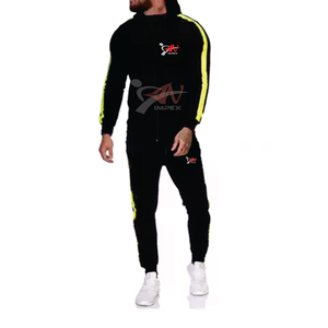 Chándal con capucha y cremallera para hombre con logotipo de impresión personalizado de alta calidad con Material personalizado - Product Image 3
