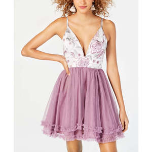 เดรสชีฟองสีม่วงทรงฟิตแอนด์แฟลร์ รุ่น Dear Moon ODM สำหรับเด็กโต ตกแต่งระบายปักลายเพชร ระบายอากาศได้ดี ไซส์ 7 เหมาะสำหรับงานต่างๆ และใส่ได้ทุกวัน - Product Image 1