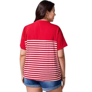 Camisetas estampadas de gran tamaño de verano para mujer, camisetas informales de estilo Hip Hop con cuello redondo, ropa de calle a la moda, ajuste holgado, venta al por mayor, OEM - Product Image 6