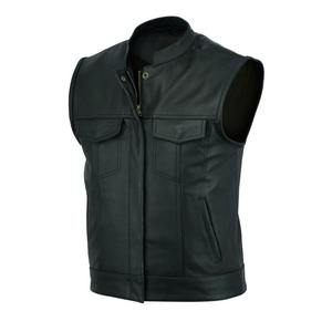 Gilet pour homme en similicuir respirant de haute qualité, coupe-vent, à boutons, design personnalisé, veste de motard, vêtements d'extérieur, vente en gros - Product Image 5