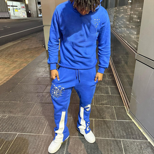 ชุดวอร์ม2ชิ้นกางเกงวอร์มกางเกงวิ่งแบบซ้อนกันพิมพ์ลายพัฟโลโก้ตามสั่งสำหรับฤดูหนาว - Product Image 1