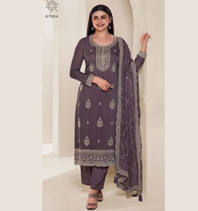 Kuleesh ด้ายแคตตาล็อกใหม่ที่กําลังจะมาปักชุด Organza Salwar พร้อมเสื้อผ้าอินเดียและปากีสถานของ Dupatta - Product Image 1