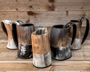 Tasse à cornes naturelles authentiques vente chaude Viking cornes à boire tasse à corne véritable tasse pour mariage maison hôtel de l'inde - Product Image 5