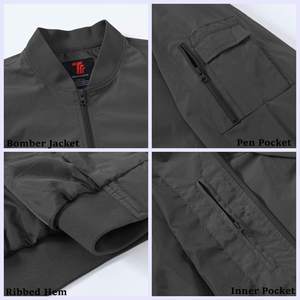 Chaqueta Bomber de Invierno para Hombre, Nueva Moda, Manga Larga, Logotipo Personalizado, Lona Transpirable con Cuello Alto, Talla Grande, OEM, con Capucha Frontal - Product Image 5