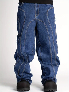 Pantalones vaqueros de pierna recta de talla grande para hombre, duraderos y transpirables, diseño personalizado, Vaqueros holgados de gran tamaño, estilo de calle - Product Image 2