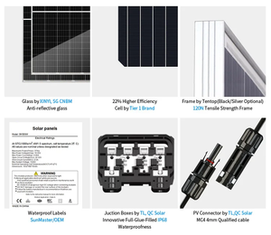 Dtec แผงโซลาร์เซลล์แบบครึ่งหน้า580 W 550 W แผงโซลาร์เซลล์แบบครึ่งหน้า182mm ชนิด N ยืดหยุ่น585 W 78TR biefacial 580 W 550 W O Point - Product Image 5