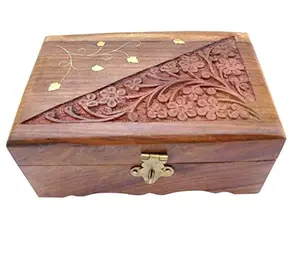 黄铜叶设计木制首饰盒锤木盒饰品配件及批发价