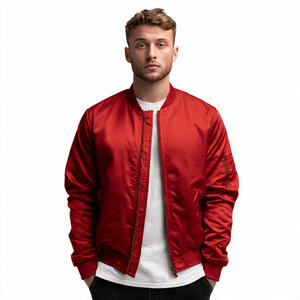 Chaqueta Bomber de Satén con Botones para Hombre, Ropa de Abrigo de Invierno, Chaquetas Universitarias de Satén, Ropa de Abrigo Masculina, Abrigo Bomber de Seda Satén para Hombre - Product Image 5