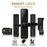 Tediton Popular Smart Rim Lock Kit for Wood/Aluminum Door Metal Gate IP65 Waterproof Smart Exterior Door Locks