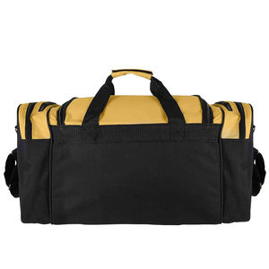 Bolsas de Deporte Grandes Personalizadas Negras y Amarillas con Porta Botella de Agua y Bolsillo de Malla - Product Image 3