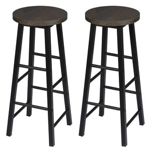 Modern Industrial Style Swivel Bar <b>Stool</b> High Wooden <b>Seat</b> Metal Frame for Commercial Dining Hotel Living Room Bedroom Use - Product Image 1