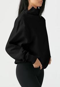 Fisoew femmes décontracté surdimensionné col roulé sweat à manches longues pull avec capuche hiver polaire haut pour grande taille vêtements - Product Image 5