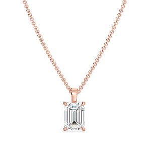 จี้เพชรทรงเอเมอรัลด์คัตแบบเม็ดเดี่ยว - Product Image 3