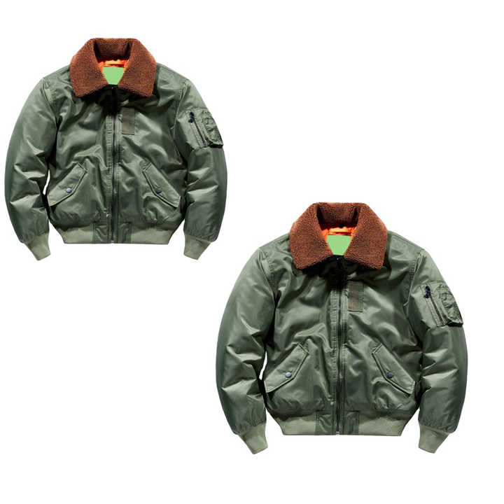 Men's Customized Lamb Fur Winter Puffer Coat Stand Hood Quilted Padding Zipper Good Quality Canvas Fabric Bomber Jacket Long
