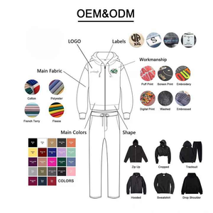 Chándal acampanado personalizado 2025, conjunto de dos piezas personalizado con cuello con capucha, técnica teñida Lisa, algodón/poliéster para hombre de invierno - Product Image 5