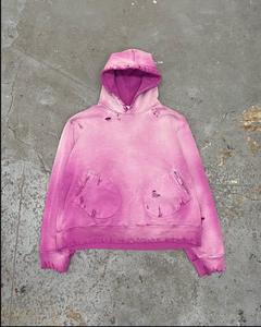 Sweat à capuche pour homme SunFade Vintage Distressed Streetwear Regular 100% Cotton Solid Winter Sweatshirt - Product Image 4