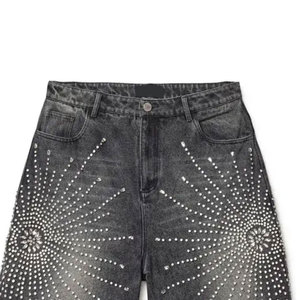 Short délavé à l'acide Streetwear vintage à séchage rapide à vendre 100% Short en strass du fabricant de hauts en coton - Product Image 3