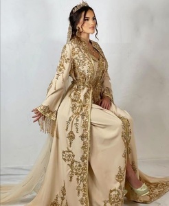 IMPRESIONANTE Y ELEGANTE BORDADO ZARI EN HERMOSO VESTIDO CAFTÁN CON CUENTAS DE CRISTAL EMBELLECIDAS, HILOS, PERLAS, TRABAJO DABKA @ 2024 - Product Image 2