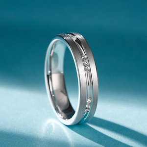 Jeulia Sterling Silver Men's Round Cut Fashion Band <b>Ring</b> - Product Image 6