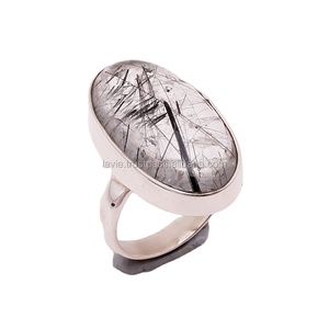 Bague rutile naturelle en argent sterling 925, bijoux en vrac, vente en gros, bagues en argent fin, bijoux en argent indien, vente en gros - Product Image 1