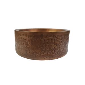 Lavabo de Baño Redondo de Cobre Grabado a Mano, Lavabo de Lujo, Lavabo de Cobre al por Mayor, Lavabo de Baño Grabado. - Product Image 3