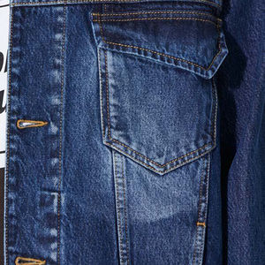 Chaqueta vaquera personalizada Unisex de alta calidad con cuello levantado, diseño de bloque de Color a la moda, temporada al por mayor, servicio OEM de invierno - Product Image 6