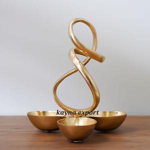 Notre nouvelle collection sur le thème du Ramadan, design moderne et luxueux, bol en acier inoxydable poli, poignée en bois, bol écologique pour dattes et noix - Product Image 3