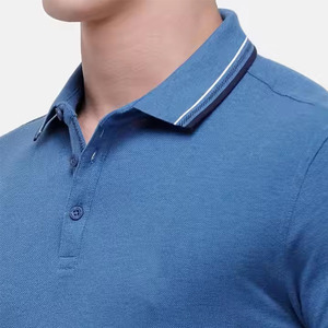 Gimnasio ajustado de gran tamaño 100% algodón cómodo para hombres de etiqueta privada para camisetas de polo diseño personalizado con patrón sólido para hombres - Product Image 6