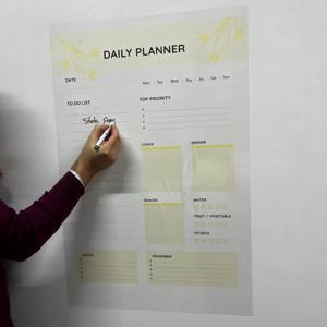 Planificador diario con adhesión estática, pizarra blanca de borrado en seco, reutilizable, sin adhesivo, organizador de pared, poliestireno, modelo 7 - Product Image 4