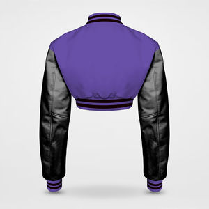 Chaquetas universitarias elegantes personalizadas para mujer Chaquetas deportivas con estilo universitario Letterman Tela de lona Relleno de algodón Procesamiento en bruto - Product Image 4