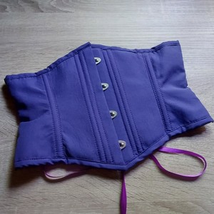 Corset personnalisé bleu satin sous le buste os en acier respirant mise en forme du corps OEM ODM vente en gros en usine Service tissé méthode de tissage - Product Image 2