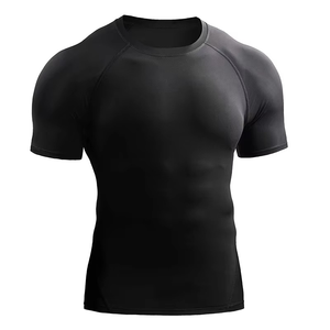 2025 Summer Men's Compression T-Shirt Spandex/Cotton Quick Dry Elastic Anti-shrink 180g Sport Tops Running Athletic Gym Workout - Product Image 5