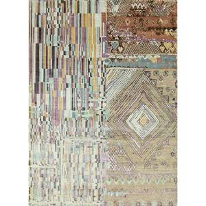 Tapis Uvenuti Classic Large Area Lu-07 bleu, noué à la main en laine et soie de bambou, pour salon ou couloir, idéal pour adolescents - Product Image 1