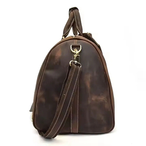 Leather Weekender <b>Duffel</b> <b>Bag</b> with Zipper Closure Durable Design for Travel and Gym Use - Product Image 2