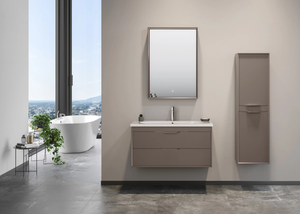 Mueble de tocador contemporáneo con dos cajones y fregadero de cerámica - Product Image 3