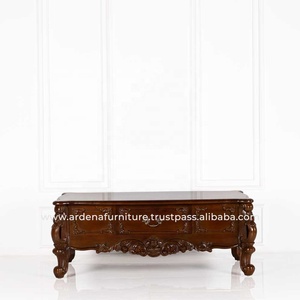 Mesa de Centro de Madera Maciza Europea de Lujo con Diseño Tradicional y Cajones - Marca Ardena - Product Image 2