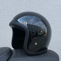 Casque de moto rétro vintage jet semi-ouvert en fibre de verre