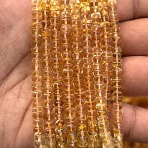 Perles rondes lisses en citrine naturelle de haute qualité, jaunes, de 4 mm à 7 mm, pour la fabrication de bijoux - Product Image 4