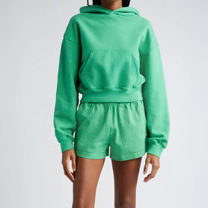 2025 Street Style personnalisé haut court sweats à capuche blanc uni en vrac hiver haut court sweats à capuche pour la vente en ligne - Product Image 5