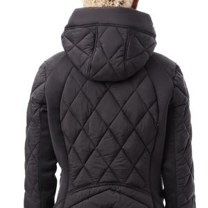 Vente en gros Veste matelassée camouflage réversible unisexe Parka d'hiver à capuche coupe-vent imperméable avec doublure polaire et col en fourrure courte - Product Image 3