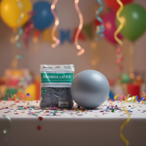 Globos de Látex Resistentes Party Love de 25 cm, Color Gris R10, para Decoración de Cumpleaños - Product Image 3