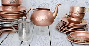 Copper Jug Pitcher Drinkware Accessory for Ayurvedic Healing Outside Steel Inside Copper Metal Pitcher - Product Image 3