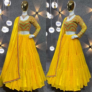 2023 Designer mariée Lehnga Choli vente chaude fabricant indien fête de mariage porter robe tissu Lahnga Choli - Product Image 4