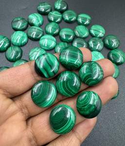 Haute qualité 20mm lisse rond vert Cabochon malachite naturelle pierre précieuse en vrac pour la fabrication de bijoux en gros gemmes - Product Image 1