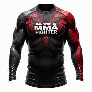 100% Premium personnalisé BJJ Rash Guards fournisseur en gros MMA Rash Guards fabricant pour l'entraînement au combat et les tournois - Product Image 4