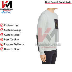 Sudadera de cuello redondo personalizada de primera calidad Unisex algodón pesado 350 GSM suéter de gran tamaño suave polar en blanco sudaderas para hombre - Product Image 2