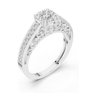 Anillo de Compromiso con Diamante de Laboratorio de 0.504 CT, Corte Brillante, para Mujer, Claridad VVS-VS EF, Oro de 18K, 14K, 10K, Plata 925, Oro Rosa, Amarillo, Blanco - Product Image 6